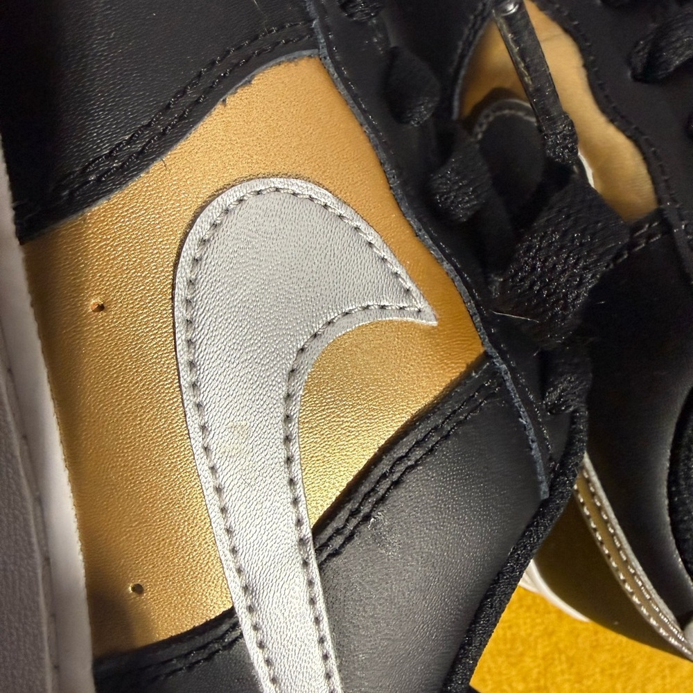 Nike Black and Gold Air Force 1 Sneakers, Size 5 (Youth) - Picture 9 of 12